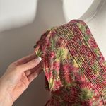 Vtg APRIL CORNELL Dress Women S Floral Beaded Midi Tie Back Boho Cottage Fairy Pink Photo 7