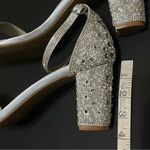 Dream Paris Dream Pairs bejeweled high heel sandals, sz 10,silver satin and rhinestones, NEW Photo 5