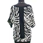 Cache Zebra Sheer Illusion Shirred Elastic Bottom Top PeekA Boo Shoulder $98 NWT Photo 8