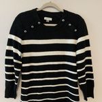 Calvin Klein Womens Size Large Black White Stripe Ribbed Sweater Dress Photo 1