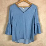 Soft Bell Sleeve Blue Belle Boho Top NWT SMALL Photo 1