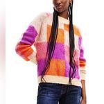 Desigual  Jucar Orange Pink Pullover Sweater Size Small Photo 0