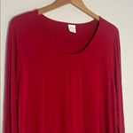 Soma  Red Long Sleeve Pajama Top Cool Nights Large Christmas Holiday Photo 1