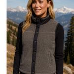 Natural Reflections Sherpa Fleece Vest Gray Snap Button S Preppy Classic Camping Photo 1
