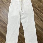 Brochu Walker  Size S Cropped Pants Linen Blend Button Front Straight Leg Women's Photo 2