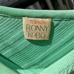 Torn By Ronny Kobo  Green Ribbed One Shoulder Bodycon Mini Dress Size S Photo 1