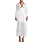 Rebecca Taylor  Long Smock Waist Linen & Crochet‎ Dress Size Large Photo 2