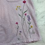 Aria  Pink Floral‎ Embroidered Cotton Robe Small 3/4 Sleeve Pockets Button Front Photo 1