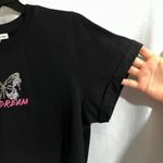 Graphic Silver Glittery Butterfly Crop Top Size Medium Black Photo 4