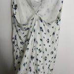 Samsøe Samsøe White Blue Floral Motif Chiffon Apples Slip Midi Dress Large Photo 9
