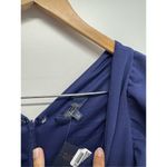 Rachael Roy Cropped Jumpsuit Womens Navy Ruffled Sleeves V Neck Blue Photo 4