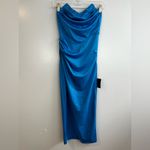Lulus NWT Elegant Status Blue Strapless Tulip Midi Dress Size XS Photo 1