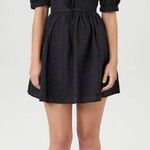 Forever 21 Black Eyelet Puff Sleeve Mini Dress Photo 0