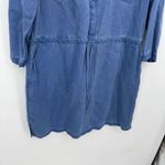 Old Navy  Blue Tencel Long Sleeve Mini Dress Drawstring Spring Size Large Classic Photo 2