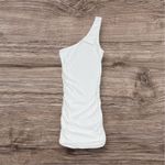 L*Space Alana One Shoulder Ruched Side Mini Dress in Ribbed White Size Small Photo 2