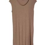 Fantastic Fawn NEW Women’s Ribbed Scoop Neck Midi Dress Light Brown Size Large Photo 0
