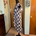 Free People  high-low short sleeve plaid dress embroidered keyhole opening size M Photo 3