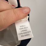 Banana Republic silk chain link print mini skirt navy blue & orange Photo 8