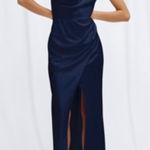 NWT SIGNIFICANT OTHER Aria Satin Dress in Midnight Blue Sz 8 $248 Photo 0