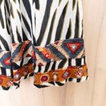 Soft Surroundings Women Zebra Embroidered Midi Skirt Sz S Black White Boho Artsy Photo 3