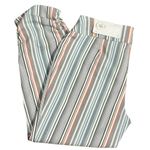 Cato Womens Size 4 Striped Crop High Rise Ruched Pull-on Ankle Pants Stretch Photo 1