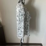 The Kooples  Women’s Ruffle shirt top blouse long sleeve floral metallic small Photo 4