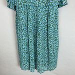 Vintage Blouson Dress Blue Roses Floral Pleated Skirt Women Plus Size Retro 90s Photo 5