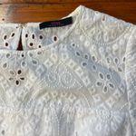 Trina Turk Praise White Eyelet Double Ruffle Sleeve Scallop Hem Dress Sz 2 π Photo 8