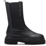 Good American NEW  Black Shaft Platform Boots Leather Black 10 Photo 2