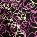 Carol Rose  black and purple rose design blouse size M Photo 2