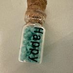 Glass jar blue bead happy earrings Photo 1