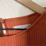 Outerknown Orange Clay Gauze Tiered Dress 3/4 Sleeves Womens Size S Photo 8