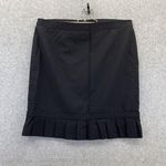 EXPRESS Women's Trumpet Skirt Solid Black Size 10 Pleated Hem Wool Blend Photo 0