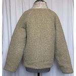 MABLE Coat Womens L Tan Sherpa Fleece Jacket Quilted Lining Paisley Hem Boho Size L Photo 4