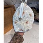 1950s Beaded Reversible Purse Vintage Top Handle Handbag Mid Century cottagecore Pink Photo 6