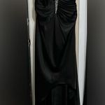 Night Moves Prom Collection Black Ruched Backless Gown Size 12 Photo 0