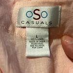 OSO Casuals L Tunic Top Pale Brushed Pink Hi Low Long Sl Bronze Gold Grommets Size L Photo 4