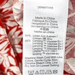 Madewell  Margie Red White Linen Blend Cap Sleeves Button Front Mini Dress 10 Photo 4