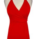 K Too Halter High Leg Slit Jersey Maxi Dress Red Size Large NWT Photo 1