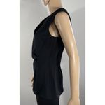 Anne Klein Women’s Top Size 6 Black Sleeveless Rushed Front Detail Full Back Zip Photo 2