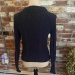 LL Bean Signature Sweater Womens XS Fisherman's Cable Knit Heavy Cotton Navy Blue Photo 3