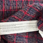 ZARA Blue Red Plaid Puff Sleeve Smocked Cropped Top Size XS Photo 4
