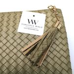 NEW Virginia Wolf Mimi Curateur Golden Woven Clutch Bag Tassel Faux Leather Gold Photo 1
