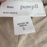 J Jill Tan Linen Slim Crop‎ Pure Jill Pant Size Small Photo 5