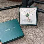 Luna Norte 14KT Gold Plated Brass Emerald Necklace Set Green Photo 0