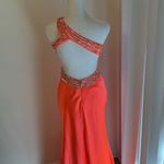 Betsy and Adam  One-Shoulder Sequin Backless Gown Photo 4