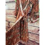 Boutique Gypsy Bell Sleeve Maxi Wrap Dress Medium Celestial Burnt Orange Rust Fairy Boho Photo 2