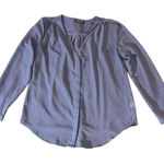 Urban Coco Urban‎ Coco Women's Medium Purple/Blue Long Sleeve V-Neck Popover Blouse Photo 0