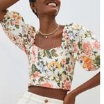 Faithfull the Brand  Pietra May Linen Floral Crop Top Size XS Photo 0