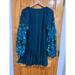 Free People  Women’s Mix It Up Floral Beaded Balloon SleeveMini Tunic Dress Photo 5